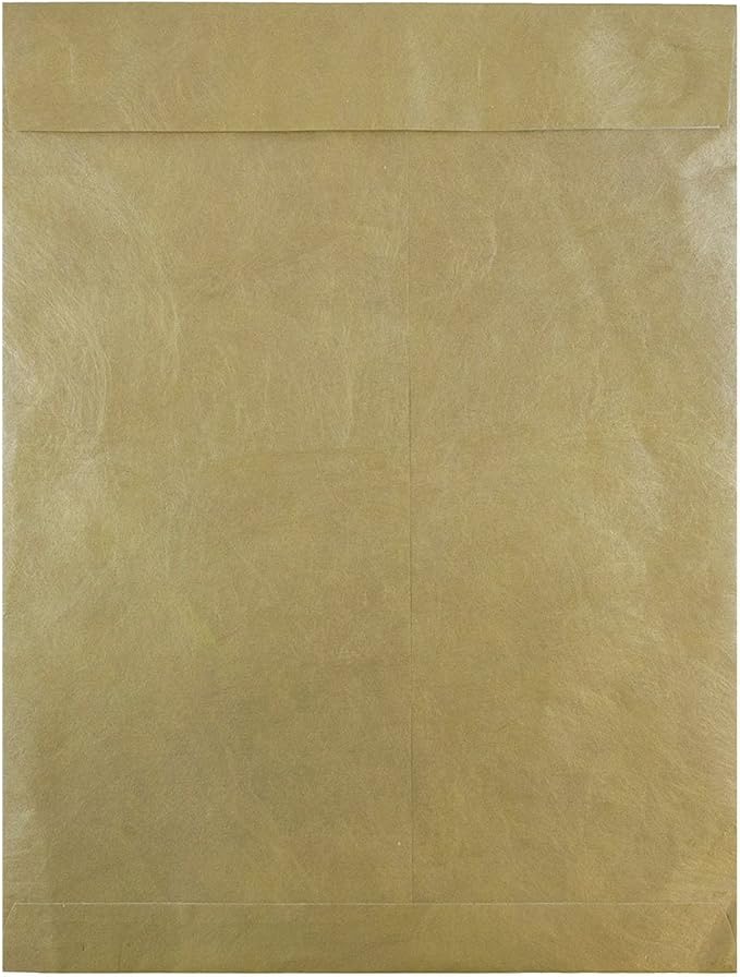 JAM PAPER Tyvek Tear-Proof Open End Catalog Envelopes - 10 x 13 - Gold - 25/Pack
