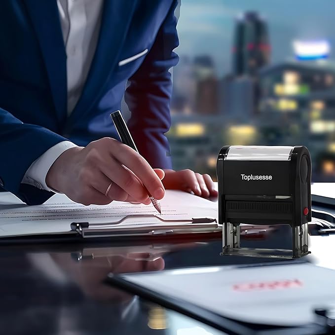 for Deposit Only Stamp Self Inking for Deposit Only Message Bank Stamp Office Supplies- Blue Ink One Line