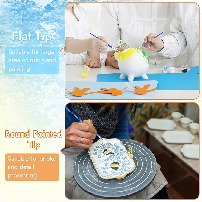 Small Paint Brushes Bulk, 88 pcs Nylon Hair Brushes, Flat Tip Round Acrylic Paint Brushes, Paint Brush Set, Artist Paintbrushes for Kids Adult Acrylic Oil Watercolor Canvas Face Nail Art Painting