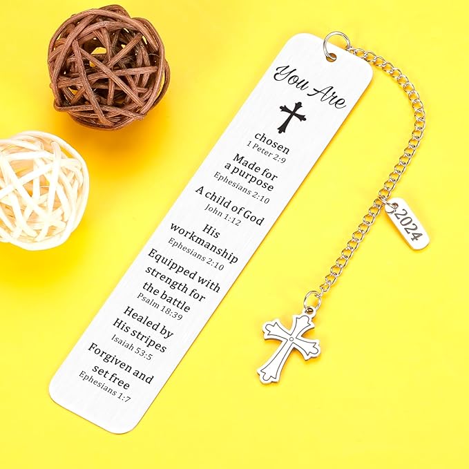 Faith Based Gifts Cross Bookmark for Men Women First Communion Gifts for Girls Boys Baptism Gifts Bible Verse Bookmark Bible Accessories Christian Church Gifts in Bulk 2024 Graduation Gifts