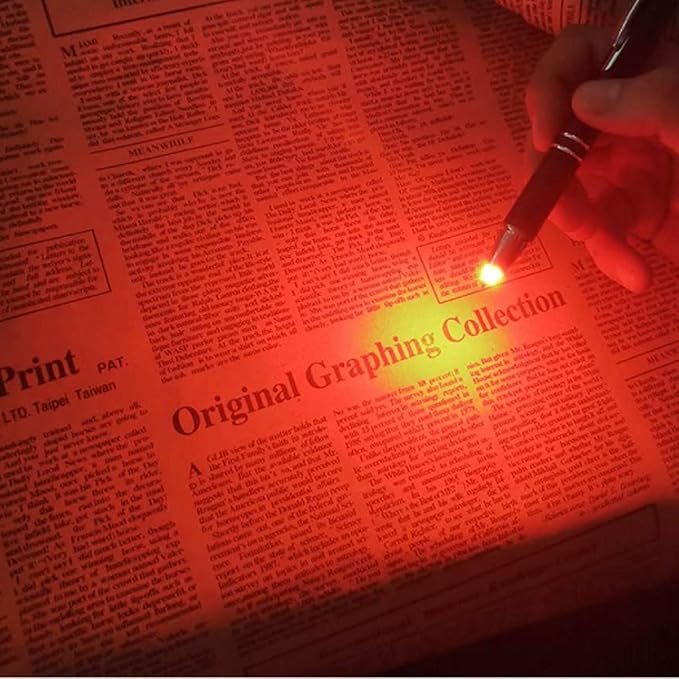 Penyeah Pen with Light, Light Pen Flashlight, Lighted Tip Pens for Taking Notes Recording Writing in The Dark 2 Pack - Red+Blue Light Tip