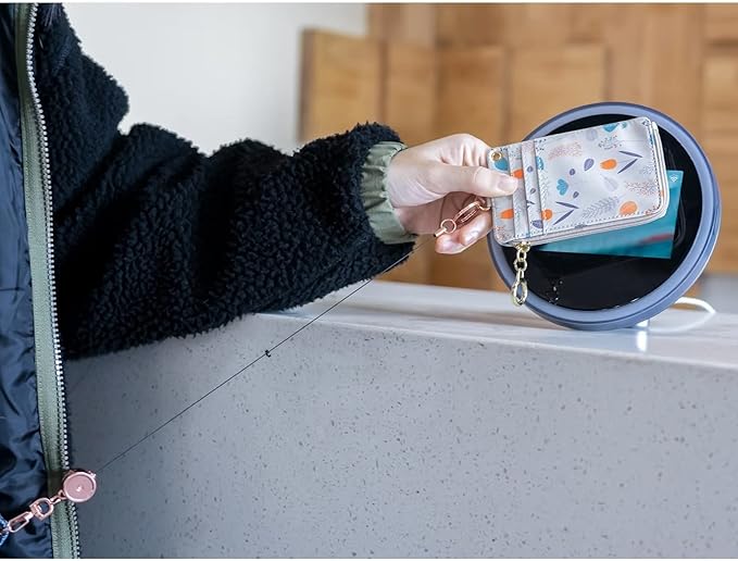 2 Pack Metal Retractable Badge Reel ID Badge Holder with Cord and Carabiner Key Chain (Gold)