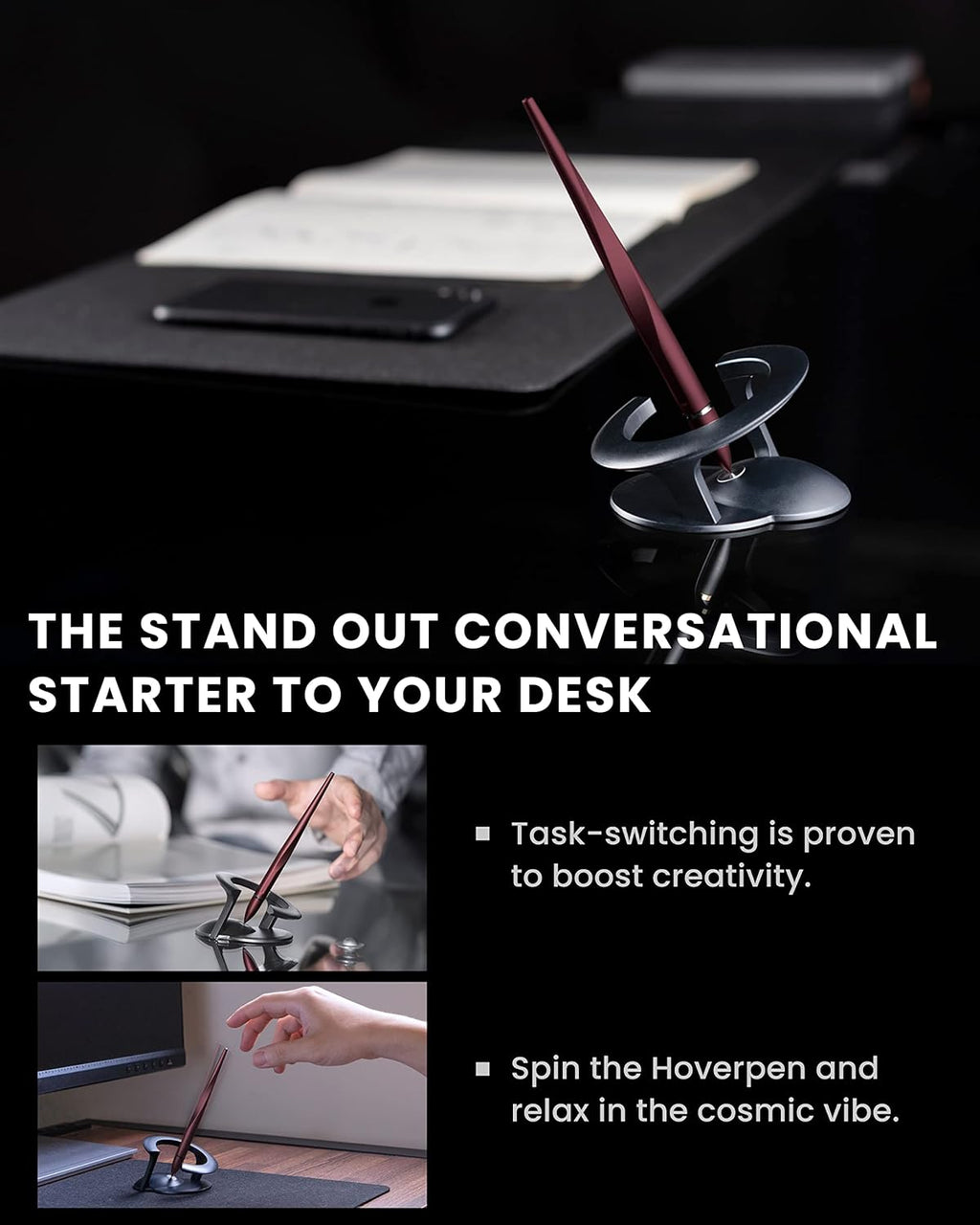 novium Hoverpen Interstellar, Mars Magma, Ballpoint Pen, Unisex, 23.5 Degree Angle, Schmidt Ballpoint Cartridges, Smooth Writing, No Spills, No Spotting, No Explosions