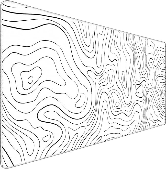 Large Mouse Pad, Big Desk Mat Large Office Desk Pad, Durable Extended Mouse Mat 31.5"x15.7" Computer Mousepad with Non-Slip Rubber Base & Stitched Edge for Home Office Work, Black Line