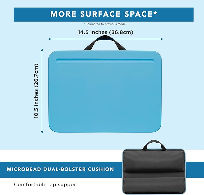 LAPGEAR Compact Lap Desk - Alaskan Blue - Fits up to 15 Inch Laptops - Pack of 12 - Style No. 43003