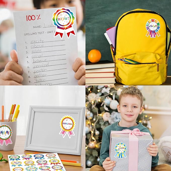 Reward Stickers Badge Designs,2.4×1.8 Inch Reward Labels Use on Classroom,Outdoor Sports Game,Party,Home,Encourage Stickers（264pcs,1bag）