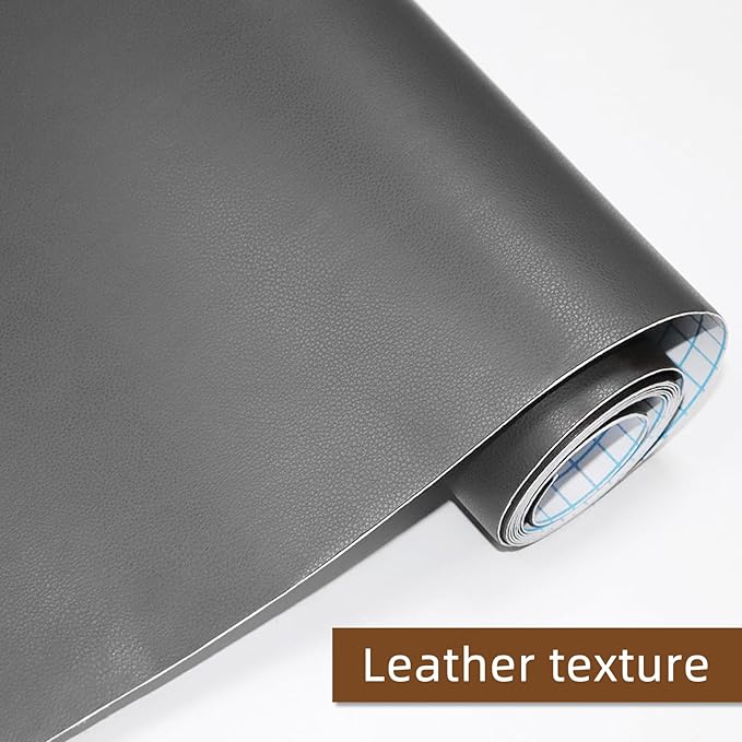 CHEIGHY Leather Repair Patch for Couches Self-Adhesive Leather Repair Tape kit for Furniture Sofa Vinyl Car Seats Couch Chairs Shoes Down Jackets (Grey, 3.9X79 inch)