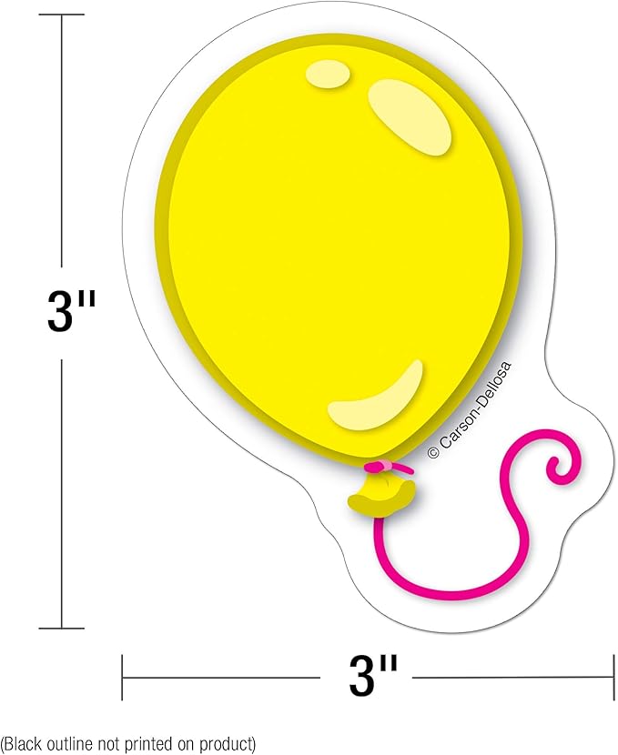 Carson Dellosa 36-Piece Colorful Mini Balloons Bulletin Board Cutouts, Bright and Colorful Balloon Cutouts for Bulletin Board and Party Decorations, Colorful Birthday Classroom Décor