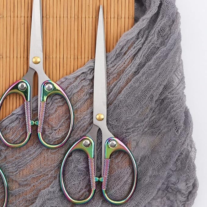 6.3" All Stainless Steel Office Scissors,Ultra Sharp Blade Shears,Sturdy Sharp Scissors for Office Home School Sewing Fabric Craft DIY Multipurpose Scissors Colorful