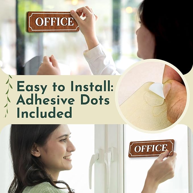 Office Sign For Door - Work Office Door Sign Decorative, Wood Hanging Sign For Office Door Decor, Office Signs For Wall