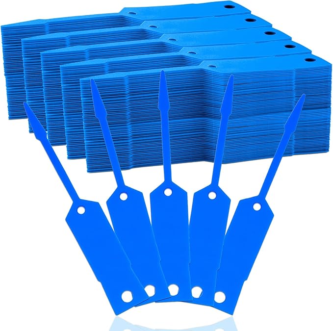 Lewtemi 1000 Pieces Self Lock Arrow ID Key Tags Car Parts Tags Key Ring Repair Labels for Office Automotive Shop Supplies(4 1/2'' X 3/4",Blue)