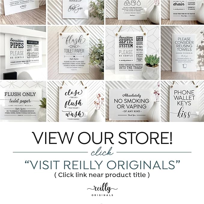 Reilly Originals Dry Erase Elegant Store Hours Sign with Rope ~ Marker NOT Included ~ 8x10 Inches