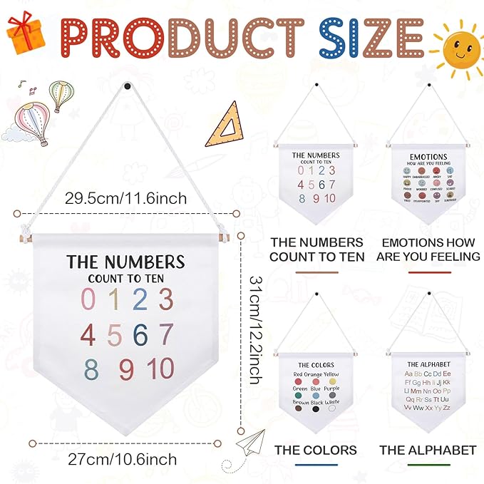 Boao 4 Pcs Boho Classroom Decor Hanging Classroom Decorations Wall Display Banners Elementary Wall Art Banner Welcome to Teacher Gift(Education,Cute)