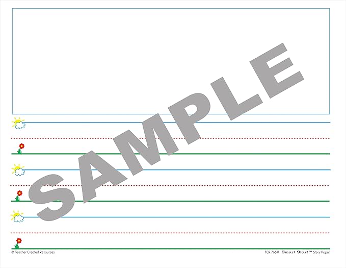 Teacher Created Resources 76511 Smart Start K-1 Story Paper: 100 sheets, White