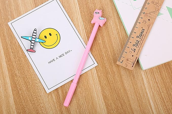 YYaaloa 28pcs Alpaca Shaped Gel Ink Pens 0.5 mm Black Ink Novelty Pens for Child, Women Coworkers Kids Office School Home Wedding Bridal Shower Gifts Party Supplies (alpaca shaped 28pcs)