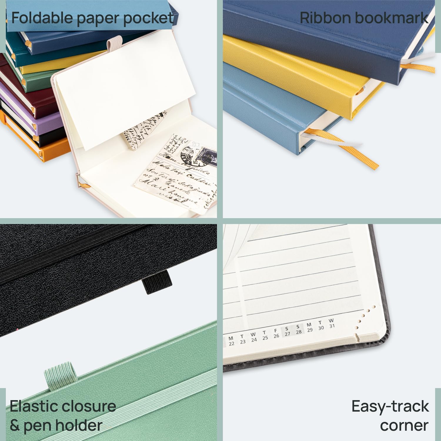 POPRUN Pocket Planner 2025-2026, (Purse Size 4''x 6.25'' Hard Cover) Academic Year Calendar Daily Weekly and Monthly (July 25-June 26) with Hourly Time Slots, 100 GSM Paper - Burgundy