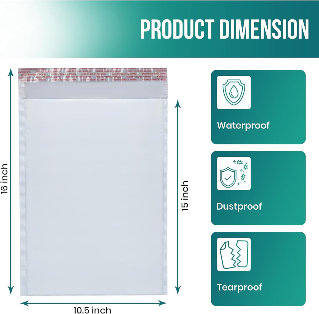 Levex - #5 10.5" x 16" [5 Pack] Poly Bubble Mailers, Padded Envelope Mailers, Packing Envelope & Mailing Bags for Shipping