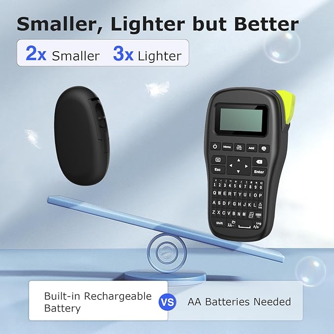 SUPVAN E10 Bluetooth Label Maker Machine with Tape, Continuous Waterproof Label, Versatile App with 35 Fonts and 1k+ Icons, Inkless Labeler for Home, Kitchen, School, Office Organization, Green