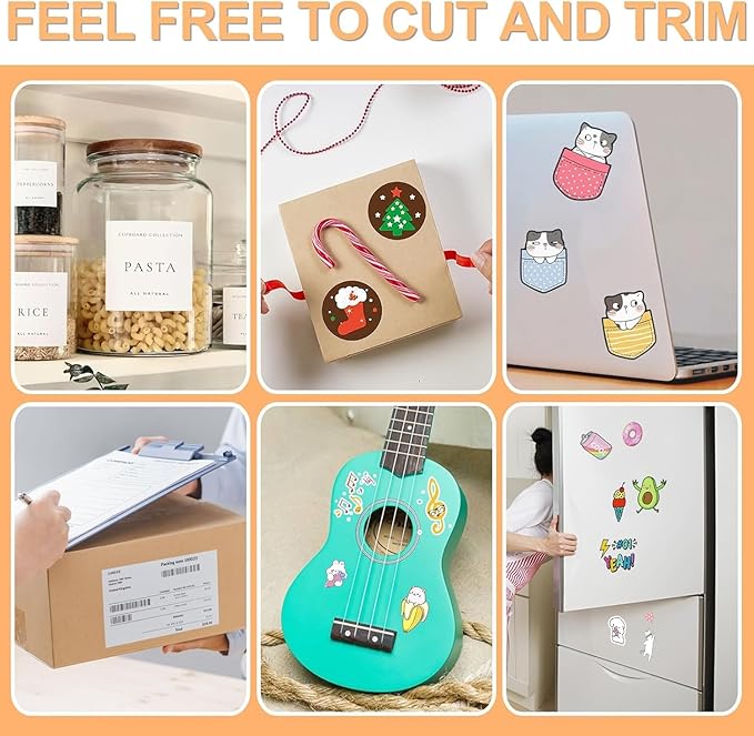 Printable Sticker Paper for Inkjet Printer, 150 Sheets 8.5"x11” Matte Sticker Printer Paper Full Sheet Labels, Sticker Paper for Printer Sticker Labels, for Laser/Inkjet Printers, Letter Size