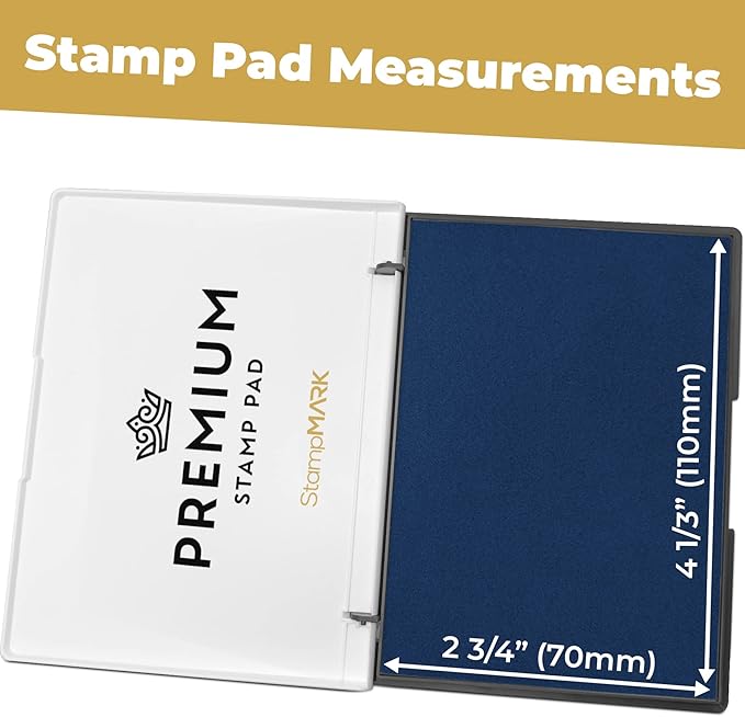 Premium Stamp Pad Medium Size 3" x 4" - for Traditional Rubber Stamps - Felt Pad Blue Color