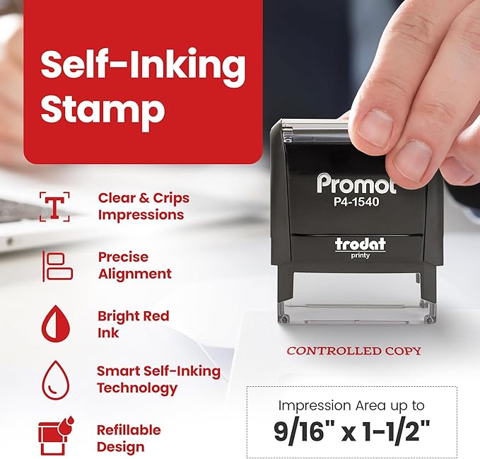 Promot Controlled Copy - Self Inking Rubber Stamp - Ink Stamps