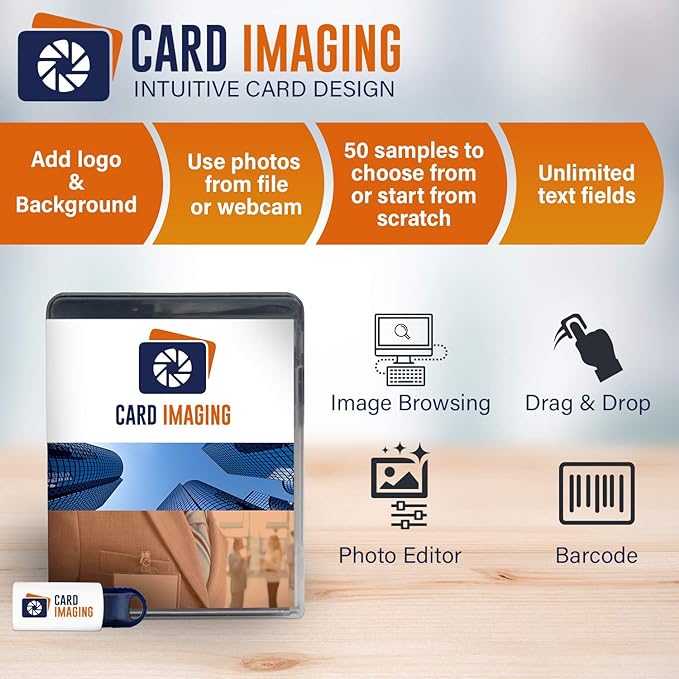 Magicard 300 Dual Sided ID Card Printer & Supplies Bundle Badge Maker Machine (3300-0021)