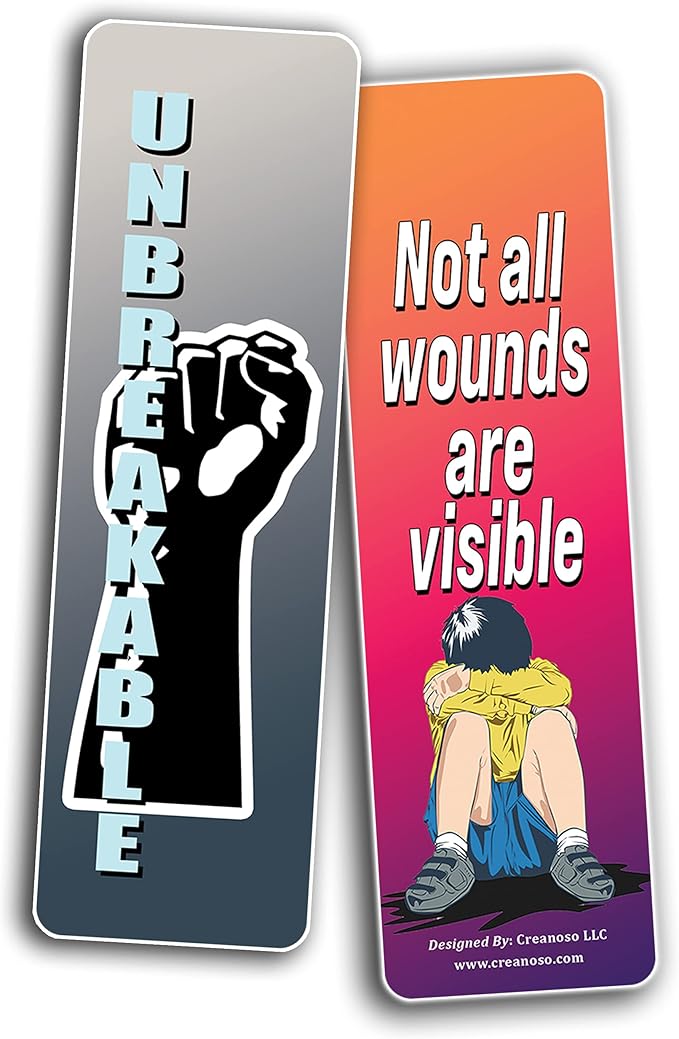 Domestic Violence Bookmarks Cards Bookmarks (30-Pack) – Daily Inspirational Card Set – Interesting Book Page Clippers – Great Gifts for Adults and Book Readers