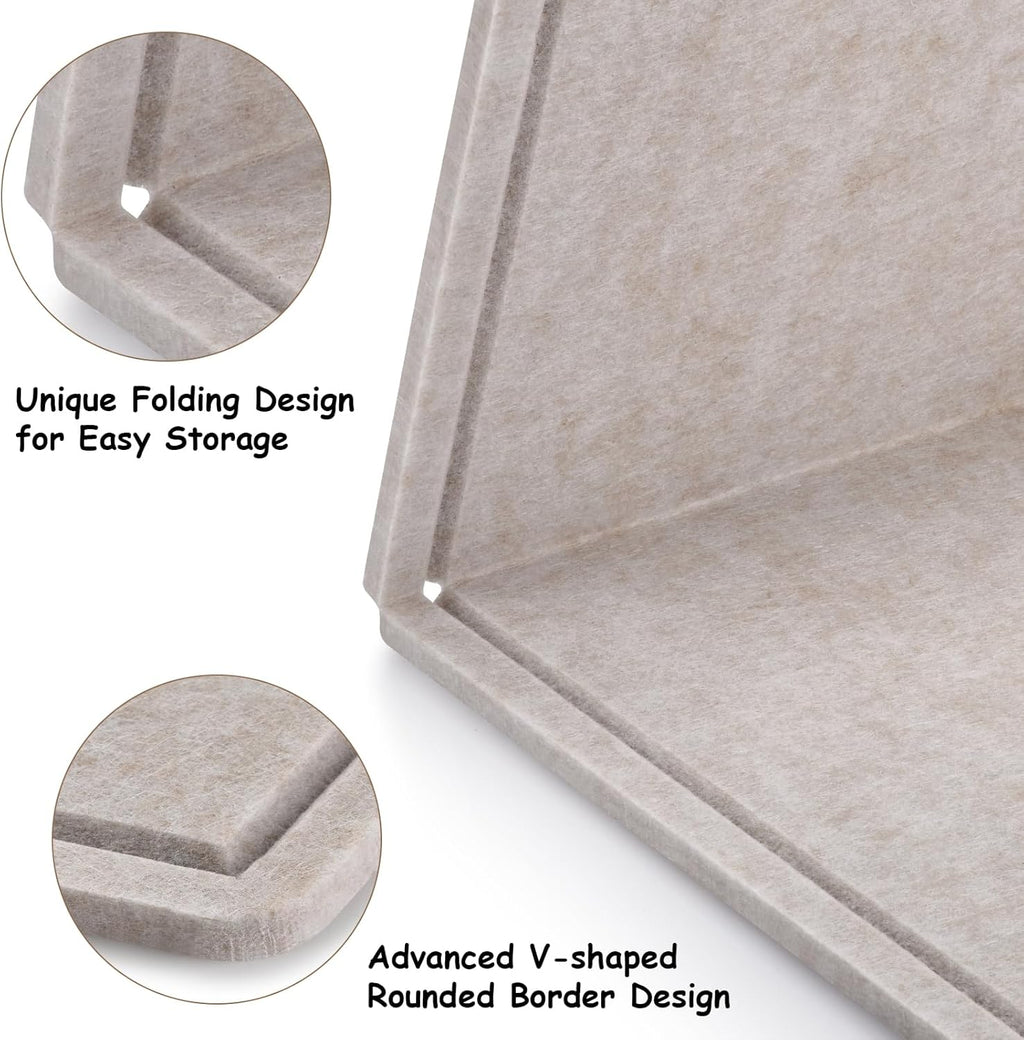 Large Bulletin Board, Foldable 72x48 Inches Cork Board Alternative, Large Felt Board Decorative Pin Board for Wall, Foldable Photo Board Self-Adhesive Vision Board with 36 Pushpins Light Khaki