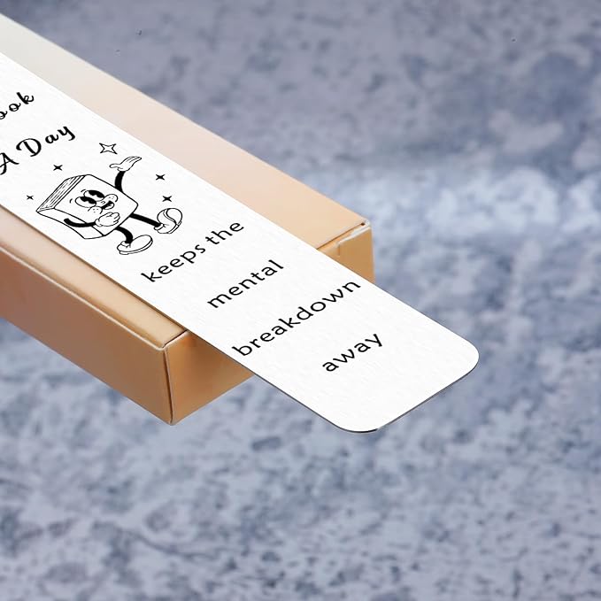 Funny Bookmark for Book Lover Bookish Bookworm Reading Women Men Bookmark Gifts for Her Teens Girls Daughter Friends Granddaughter Book Nerd Birthday Graduation Book Mark Gift Christmas Mental Health