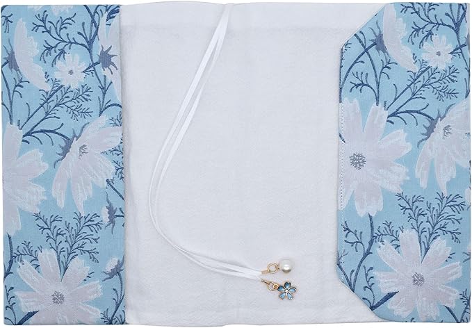 BLBMH A5 Book Covers for Paperbacks Daisy Sleeve Cover Protector Fit for 5.5x8.2 inch Adjustable Notebook, Planner - Book Lovers Accessories - Blue