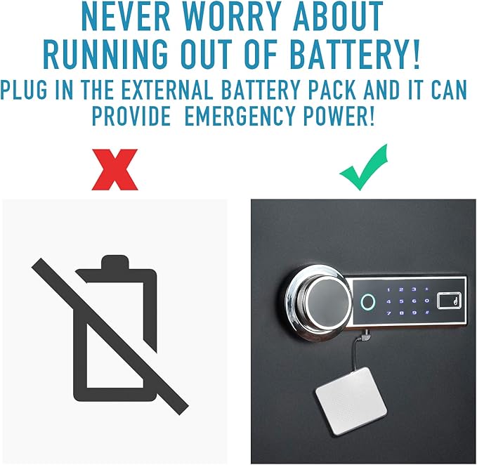 Tenamic Fireproof Fingerprint Safe Box 3.02 Cuft with Separate Lock Box and Hidden Bottom Compartment, Touch Screen Keypad Security Box with Induction Light and Leather Key Card Pouch