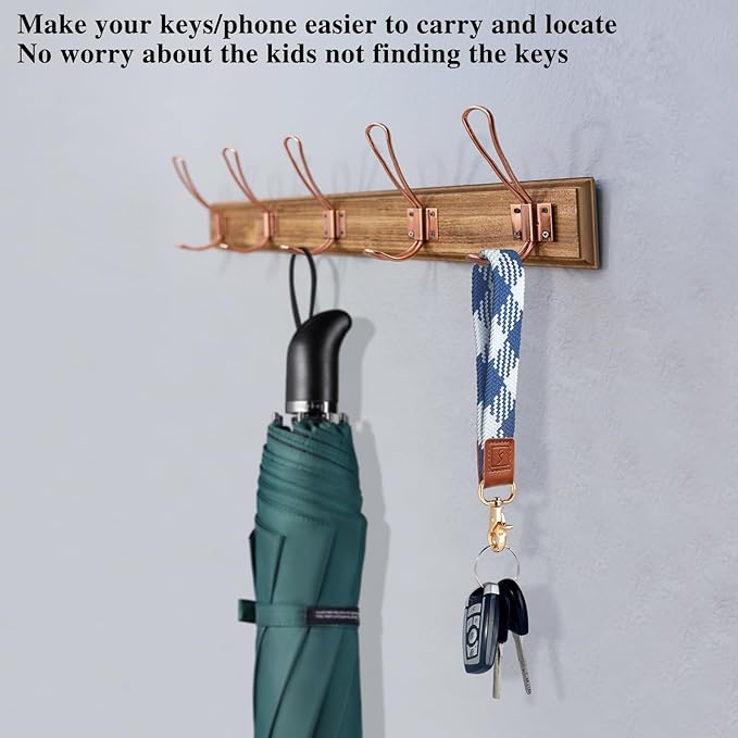 Fishent Stretchy Wristlet Keychain,Braided Cute Wrist Lanyards for Keys, Key Chain Holder for Women Men, Wrist Strap Keychain for Car Keys Phone Camera Wallet ID Badges Card (Blue-White)