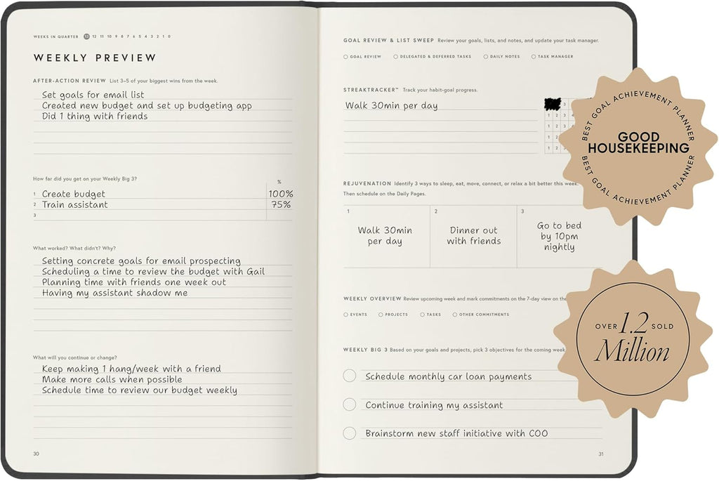 Full Focus Oatmeal Linen Planner by Michael Hyatt - The #1 Daily Planner to Set Annual Goals, Increase Focus, Eliminate Overwhelm, and Achieve Your Biggest Goals - Hardcover