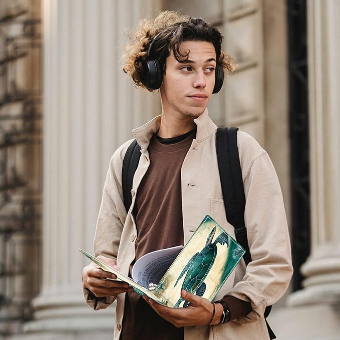 Turtle PU Leather Padfolio Clipboard Notepad with Pen Loop and Elastic Strap Interview/Resume Document Organizer for Business School Office