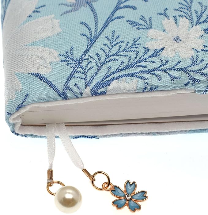 BLBMH A5 Book Covers for Paperbacks Daisy Sleeve Cover Protector Fit for 5.5x8.2 inch Adjustable Notebook, Planner - Book Lovers Accessories - Blue