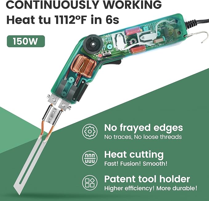 Huanyu Foam Cutter Hot Knife Styrofoam Cutter Electric Heat Knife Cutting Tool, 150W 600℃ Foam Cutter 4" Straight Blade for EPP, EPS, XPS, EVA, EPE, KT Board, Sponge