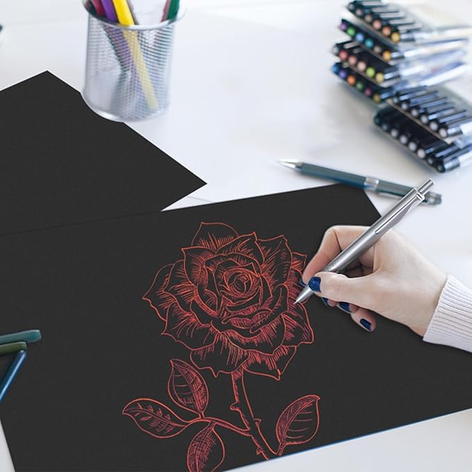 Black Cardstock Bulk 100 sheets, 12” x 12” Cardstock Paper Construction Paper,180 GSM/62lb Card Stock Printer Christmas Paper for Scrapbooking Diy Crafts Card Making