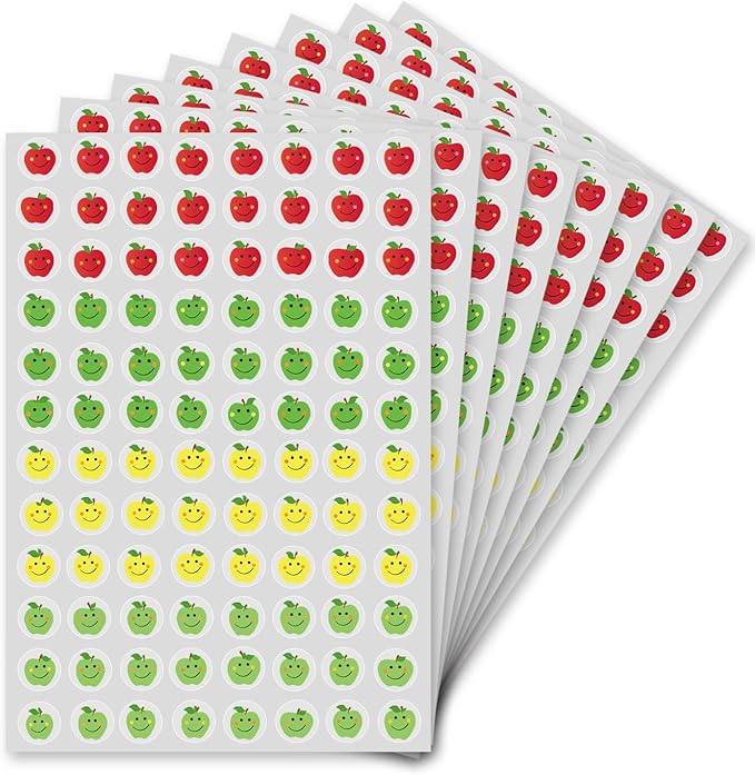 0.5 Inch Apple Stickers,Self Adhesive for Scrapbooking/Kid DIY Arts Crafts/Reward Stickers Teachers Stickers (Multicolored)