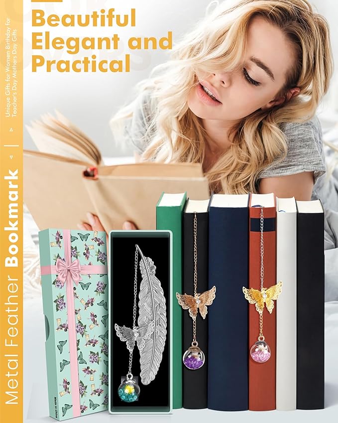 Christmas Stocking Stuffers for Women - Bookmark Birthday Gifts for Women Mom Teacher Best Friend Sister Coworkers - Unique Holiday Funny Bookmarks for Book Lovers - Gifts for People Who Like to Read