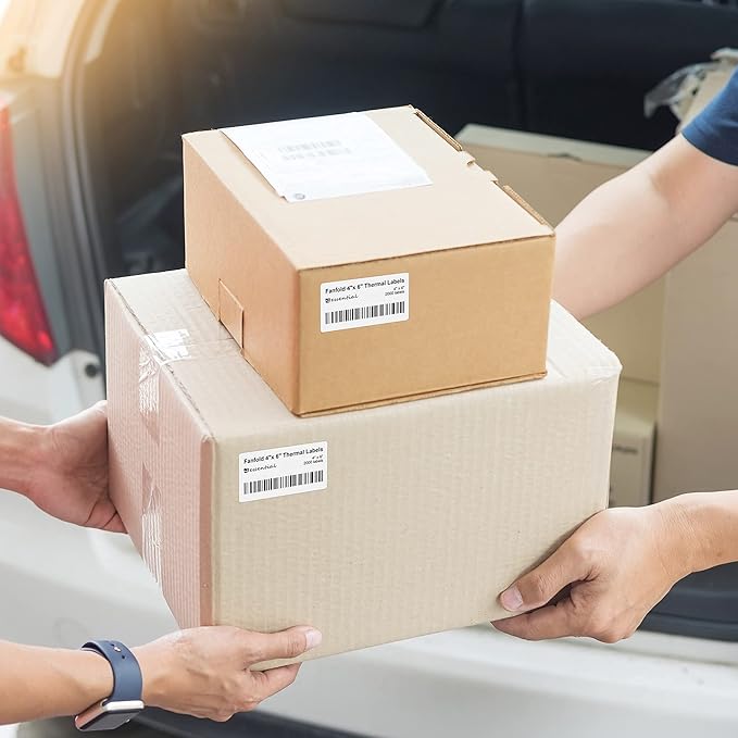 ESSENTIAL 50 Roll 2 1/4 x 1 1/4 Inch Direct Thermal Labels, 1000 Labels of Roll, Permanent Adhesive, Perforations Between Labels (50 Rolls, 50000 Labels)