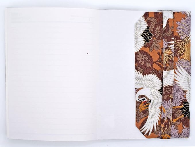 BLBMH Book Covers for Paperbacks Book Cover Fit for 5.5x8.2 inch Adjustable Book Sleeve Cover for A5 Books Softcover Protector for Notebook Planner -Crane