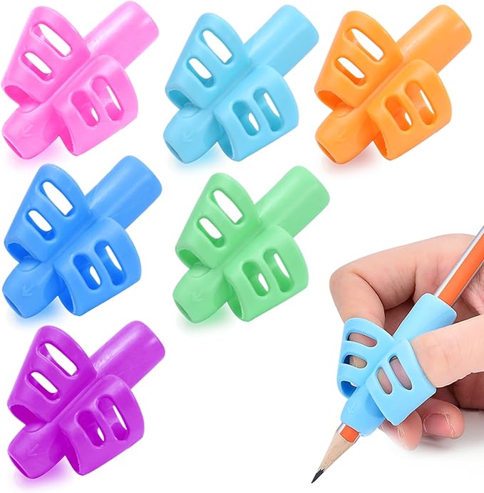 Pencil Grips for Kids Handwriting Correction Training Writing AIDS Pencil Gripper Pencil Holder Posture Special Needs for preschooler Kids Toddler Children (6 PCS)
