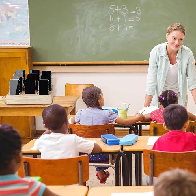 Wooden 24-Grid Cell Phones Storage Box Desktop Mobile Phone Holder Organizer for Office School Classroom (24-Grid)