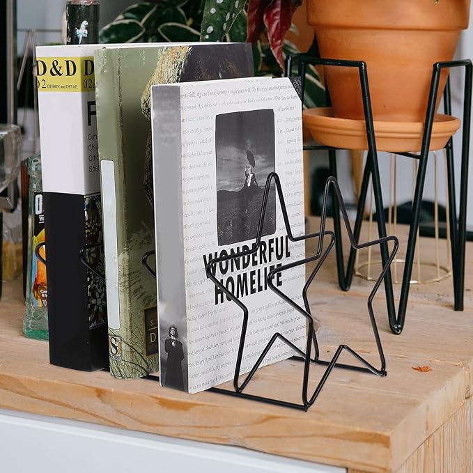 Zerodeko Desktop Organizer Book Holder Vinyl Record Storage Holder Star Shaped Magazine File Storage Desktop File Folder Holder for File Magazine Vinyl Record Desktop Organizer Book Holder