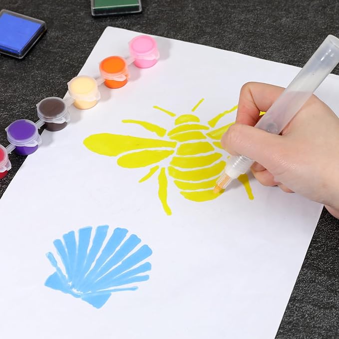 KALIONE Acrylic Paint Markers, 6 Empty Paint Markers, 3 Pcs 3mm and 3 Pcs 6.5mm White Paint Pens Empty Acrylic Marker, Empty Paint Markers for Painting, Rock Painting, Glass, Graffiti Paper Drawing