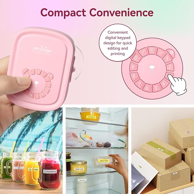 Portable Label Maker Machine P10Pro - Wireless Bluetooth Label Printer with Tape Included, Multiple Templates, Easy to Use for Office and Home Organization, USB Rechargeable（Pink）