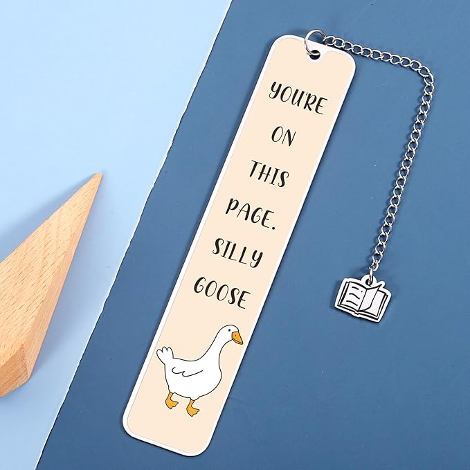 Funny Gag Gifts for Book Lovers Women, Silly Goose Cute Bookmarks for Book Lovers, Funny Bookmarks for Women Birthday Christmas Gifts for Gf Wife Mom Bookish Book Reading Accessories for Book Club