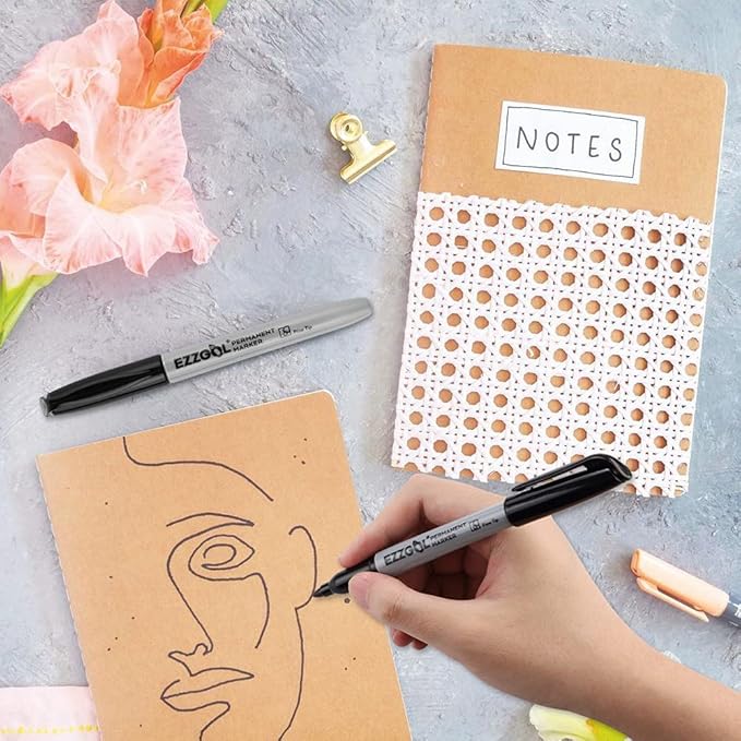 Permanent Markers Bulk, Permanent Marker Bulk Pack of 72, 4 Assorted Colors, Fine Point Permanent Markers For Kids and Adult Coloring as Office, School Supplies