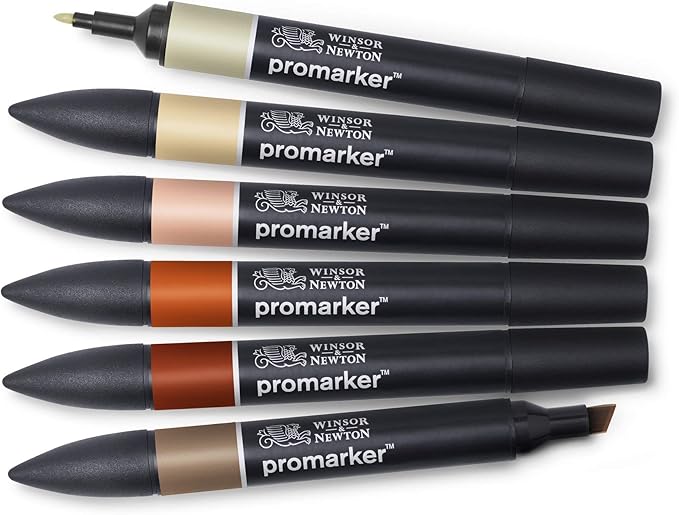 Winsor & Newton ProMarker Set, 6 Count, Earth Tones