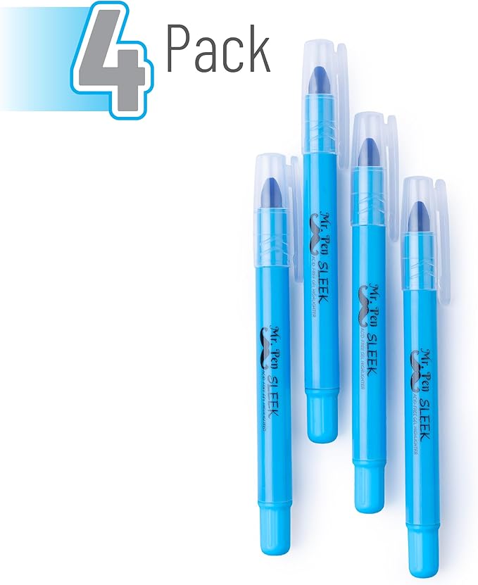 Mr. Pen No Bleed Gel Highlighter, Bible Highlighters, Blue, Pack of 4